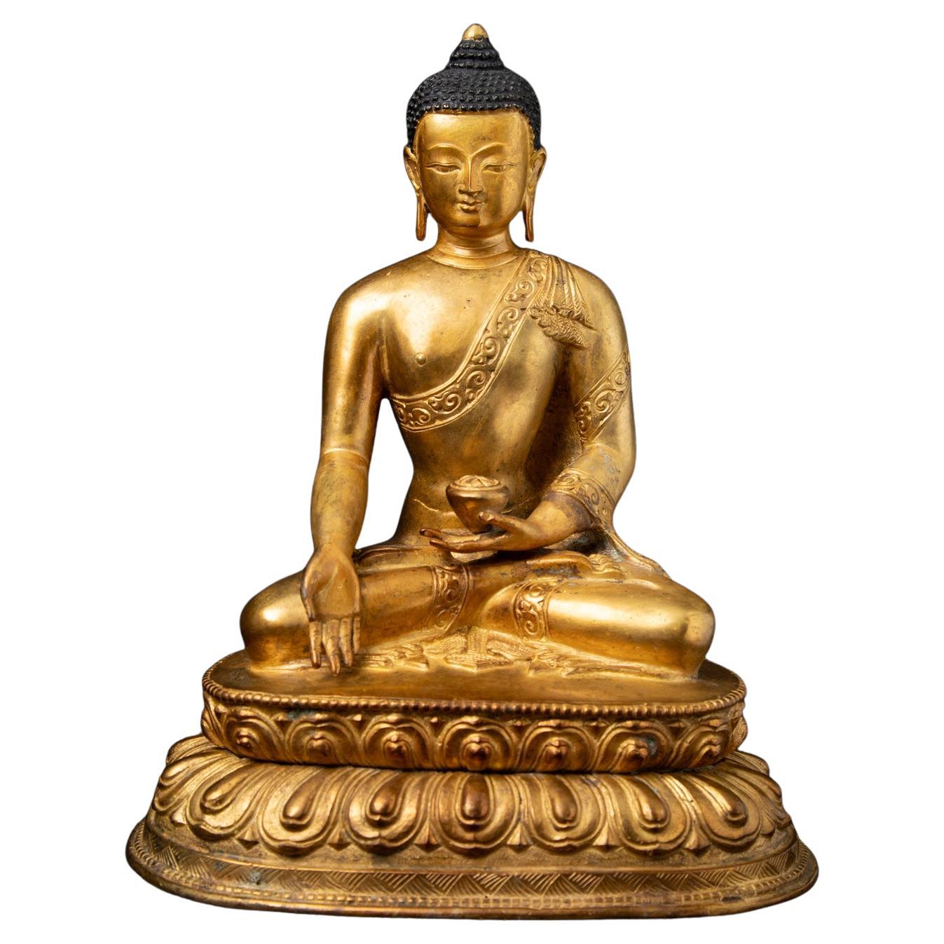 Bouddha bronze doré sculpture asiatique — Nancy